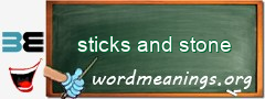 WordMeaning blackboard for sticks and stone